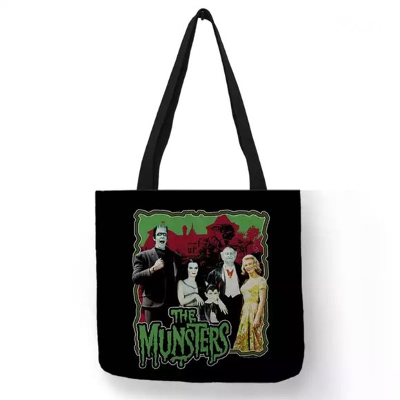 New The Munster's Family Picture Canvas Tote Bag - Printed On Both Sides. - Picture 1 of 2